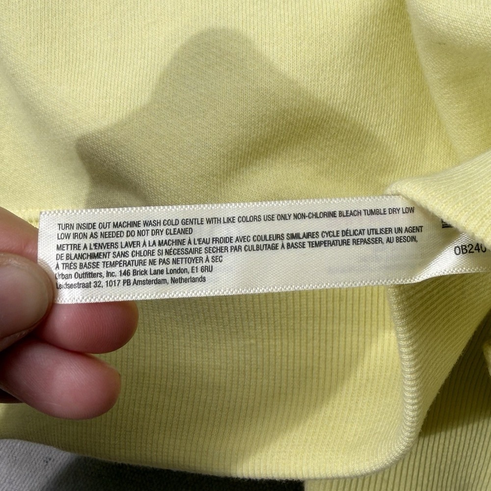 Celandine Surf Camp Sweatshirt Yellow Graphic Wave Terry XS Anthropologie - Picture 8 of 12